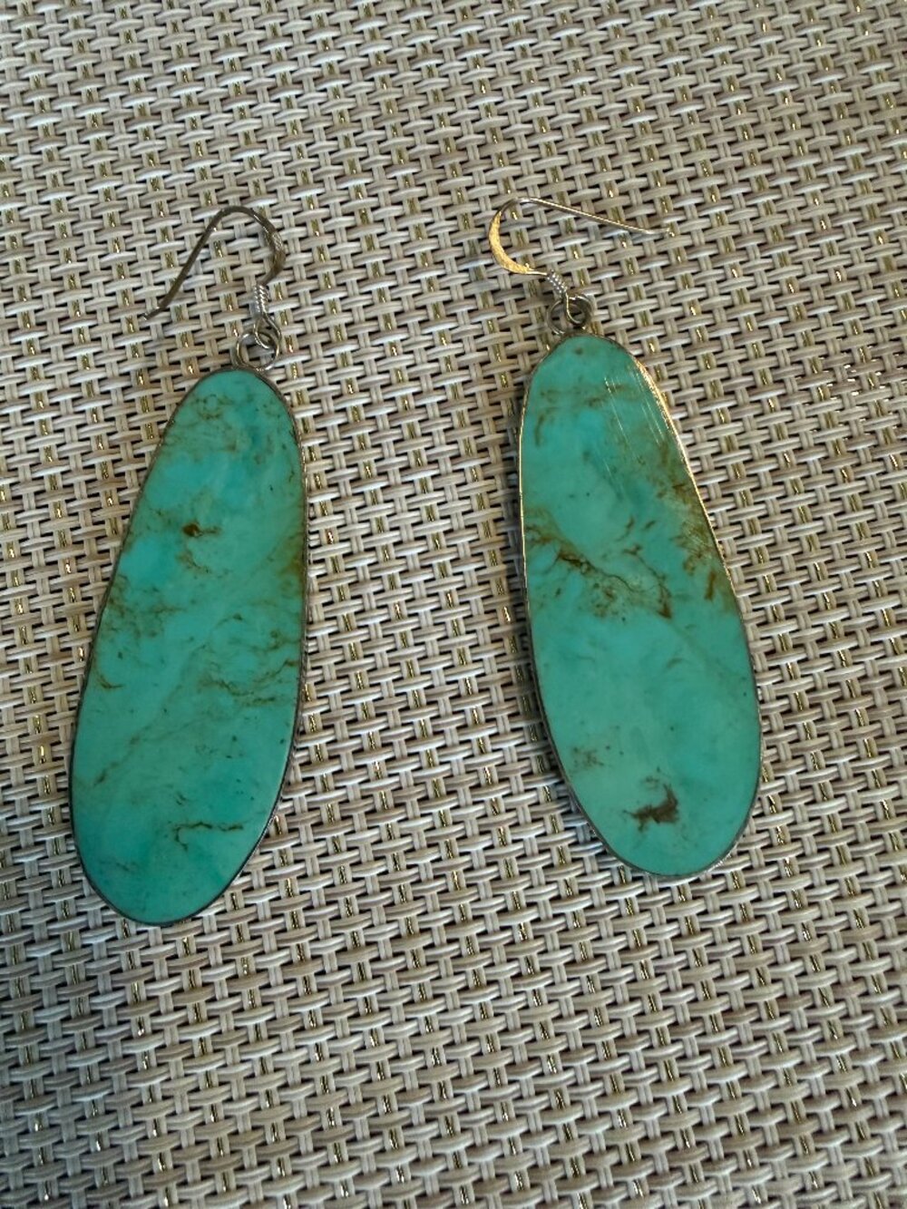Handmade New Mexico Turquoise & Sterling Silver Dangle Earrings – $450 Retail